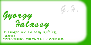 gyorgy halassy business card